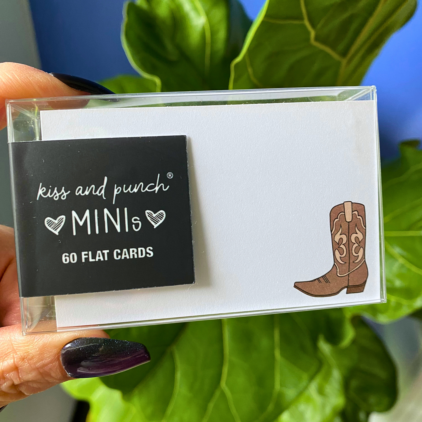 Mini Notecard Set of 60 - Cowgirl Boot Flat Cards - Lunch Notes - Mini Cards - Enclosure cards