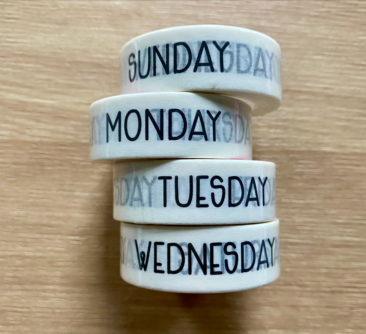 Cute Handwritten Days of the Week Washi Tape - Planner Journal Decoration - Paper Tape