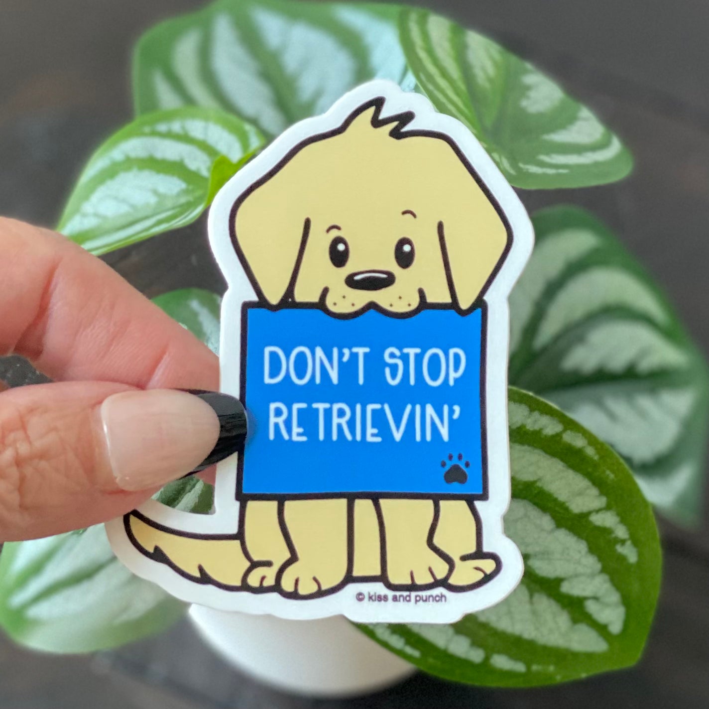 3 Inch Punny Cute Golden Retriever Dog Saying Matte Vinyl Sticker