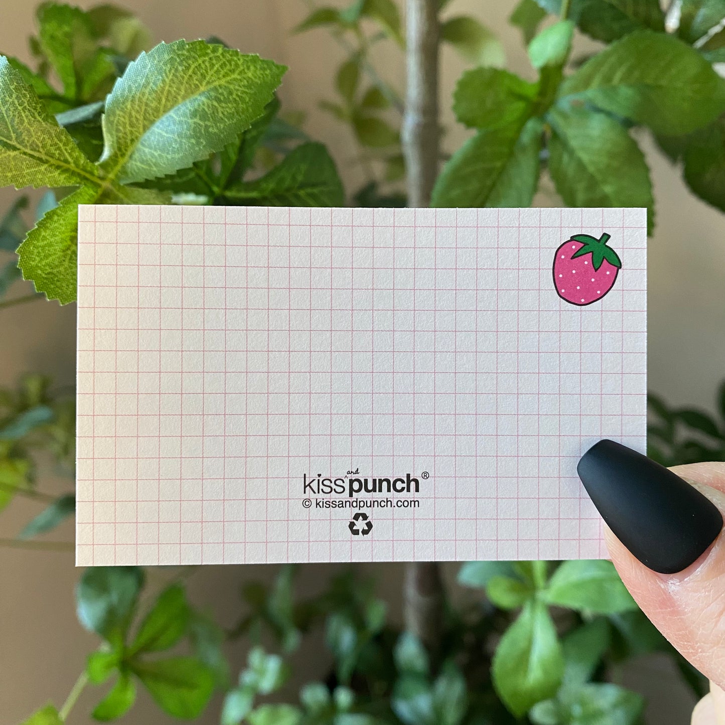 Mini Notecard Set of 60 - Berry Cat Grid Flat Cards - Lunch Notes - Mini Cards - Enclosure cards