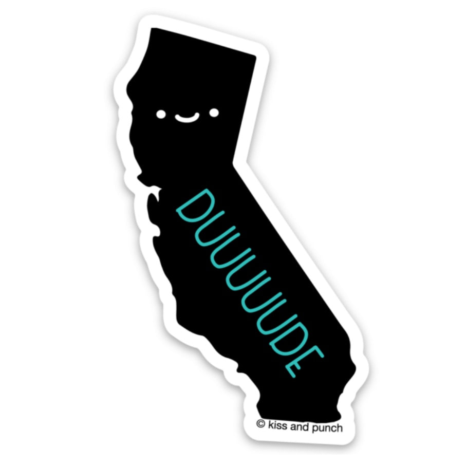 Funny California Dude 3 Inch Diecut Vinyl Sticker