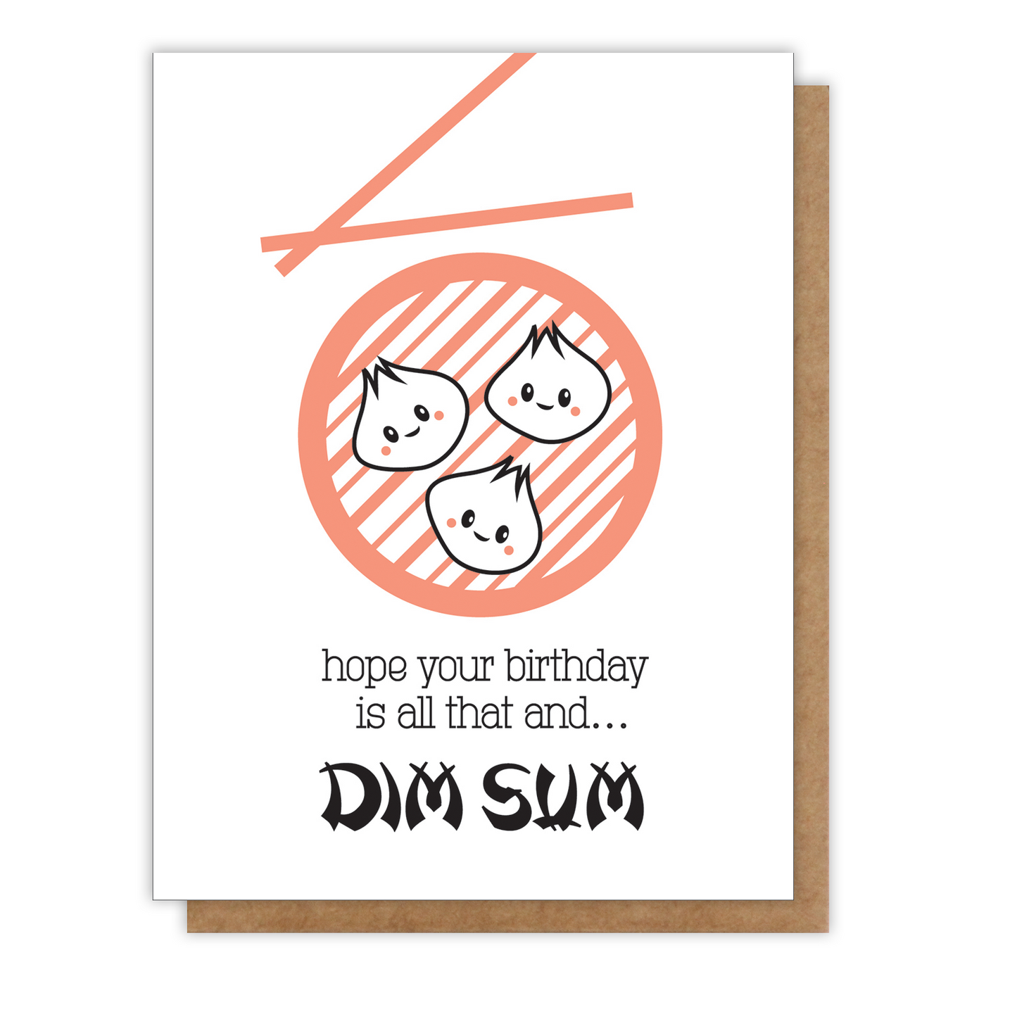 *REDESIGNED Funny Dim Sum | Foodie Birthday Letterpress Card | kiss and punch - Kiss and Punch