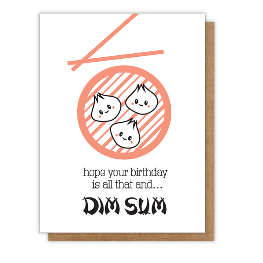 *REDESIGNED Funny Dim Sum | Foodie Birthday Letterpress Card | kiss and punch - Kiss and Punch