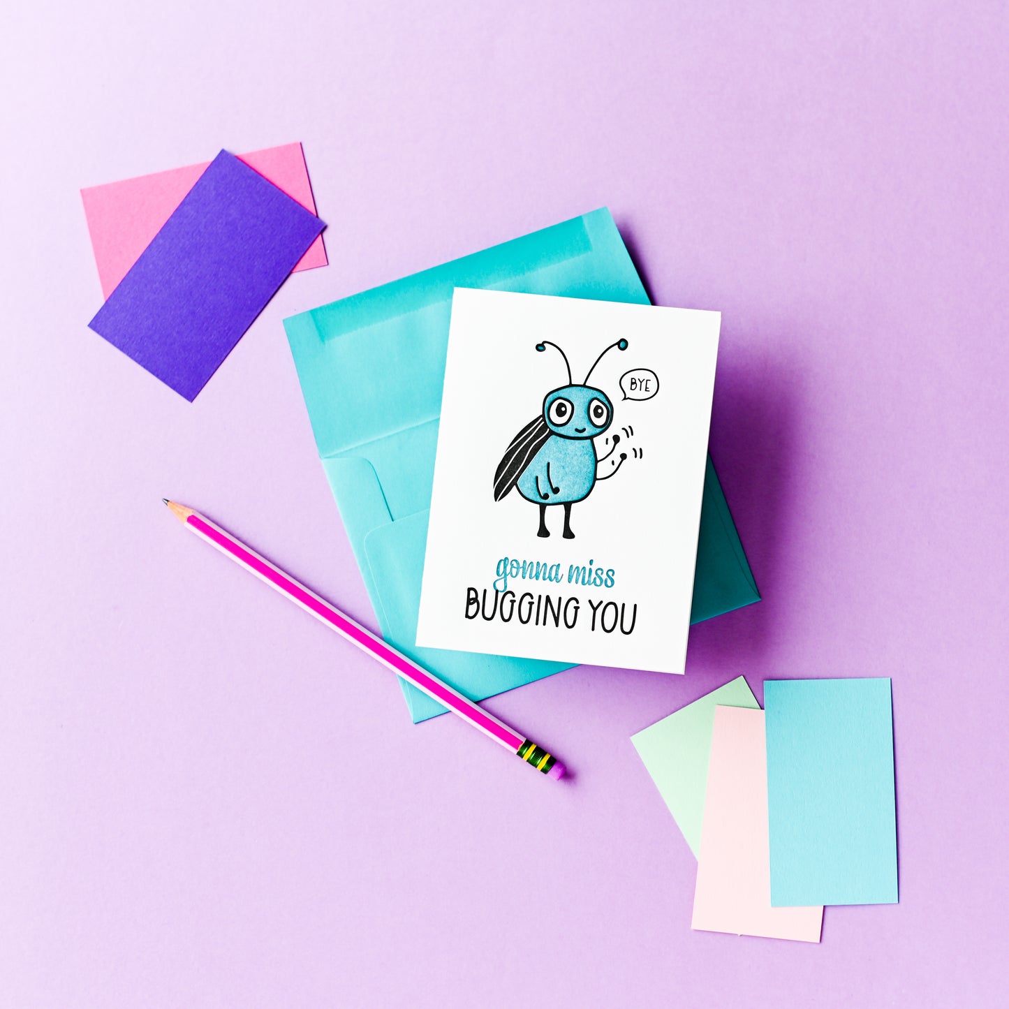 Funny Goodbye Letterpress Card | Bug | Gonna Miss Bugging You | kiss and punch - Kiss and Punch
