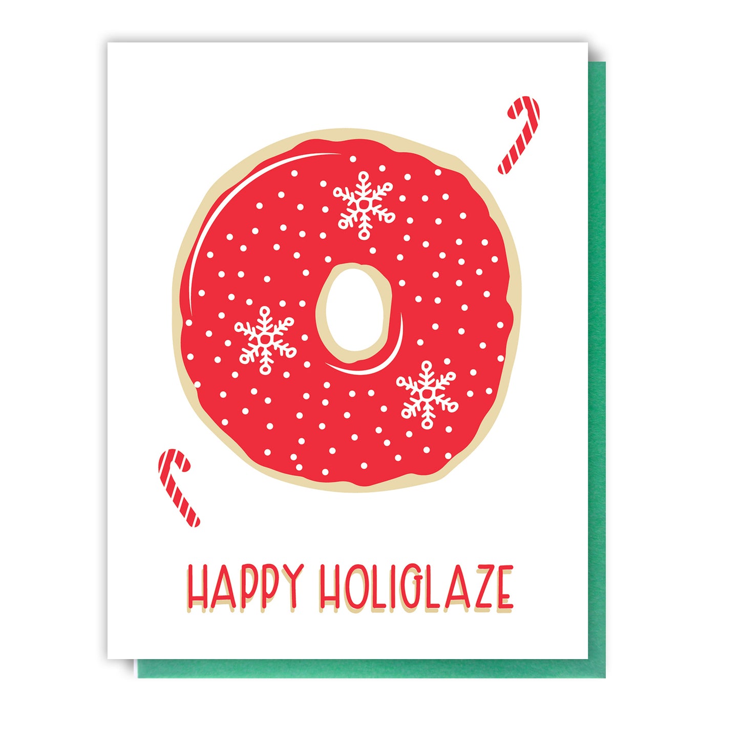 Funny Punny Happy Holiglaze Donut Pun Letterpress Card | kiss and punch