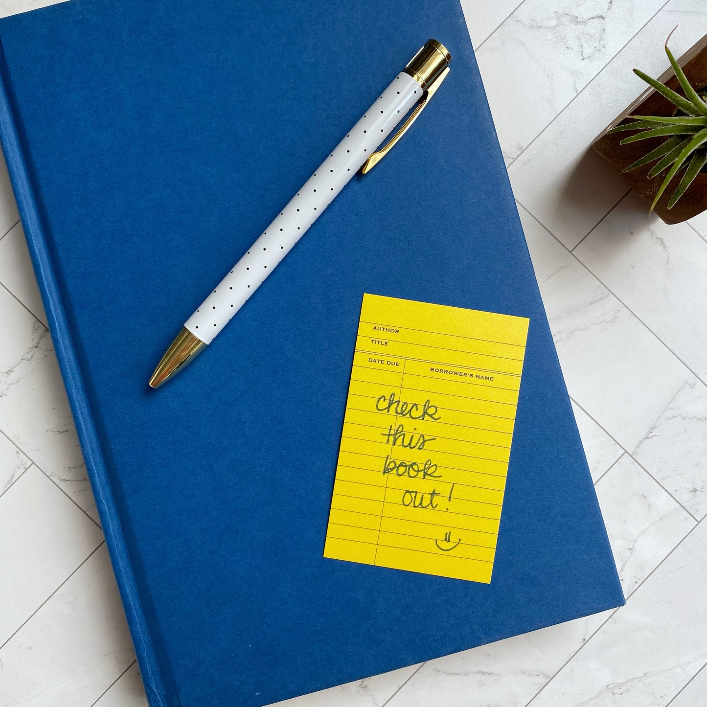 Mini Notecard Set of 60 - Yellow Library Flat Cards - Lunch Notes - Mini Cards - Enclosure cards