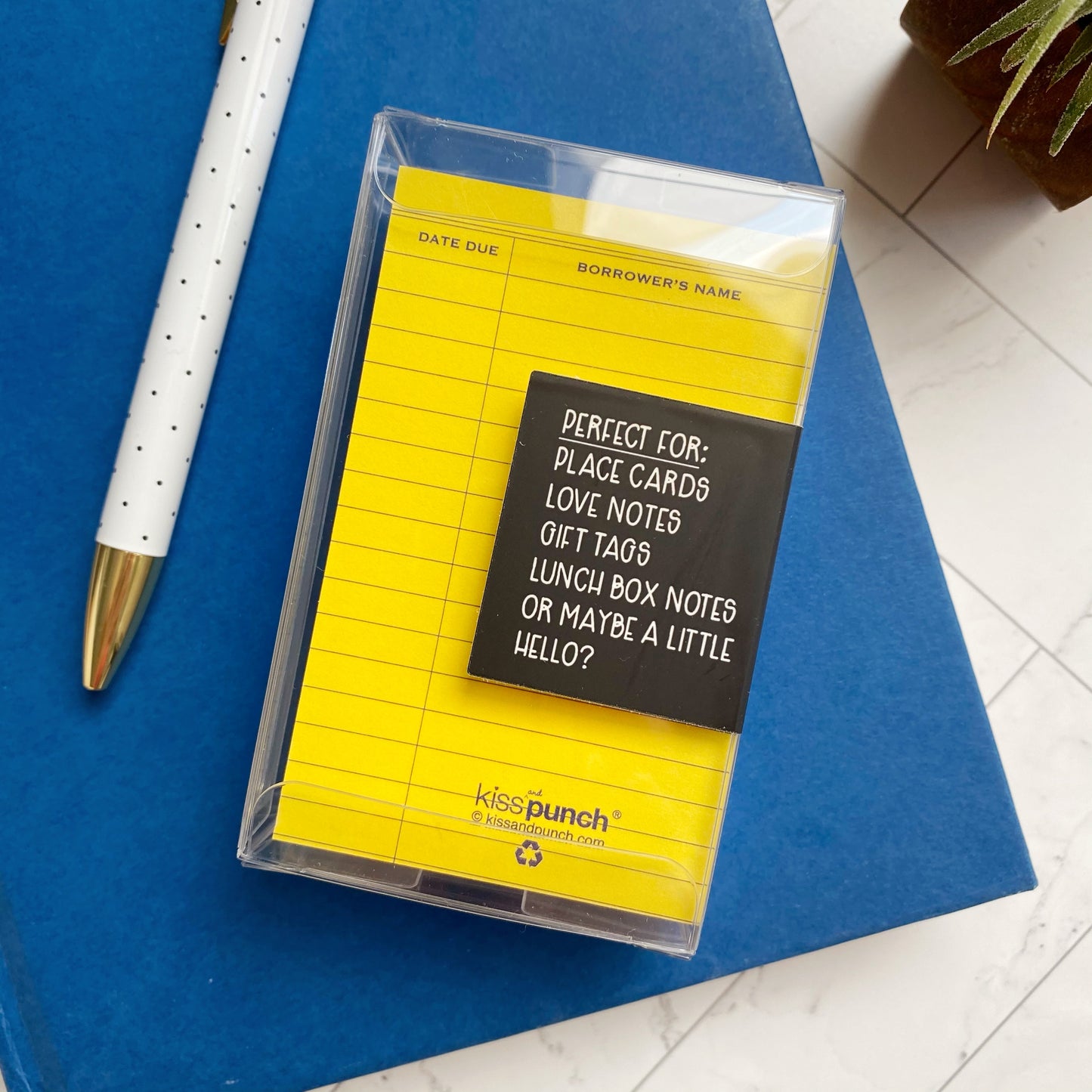 Mini Notecard Set of 60 - Yellow Library Flat Cards - Lunch Notes - Mini Cards - Enclosure cards
