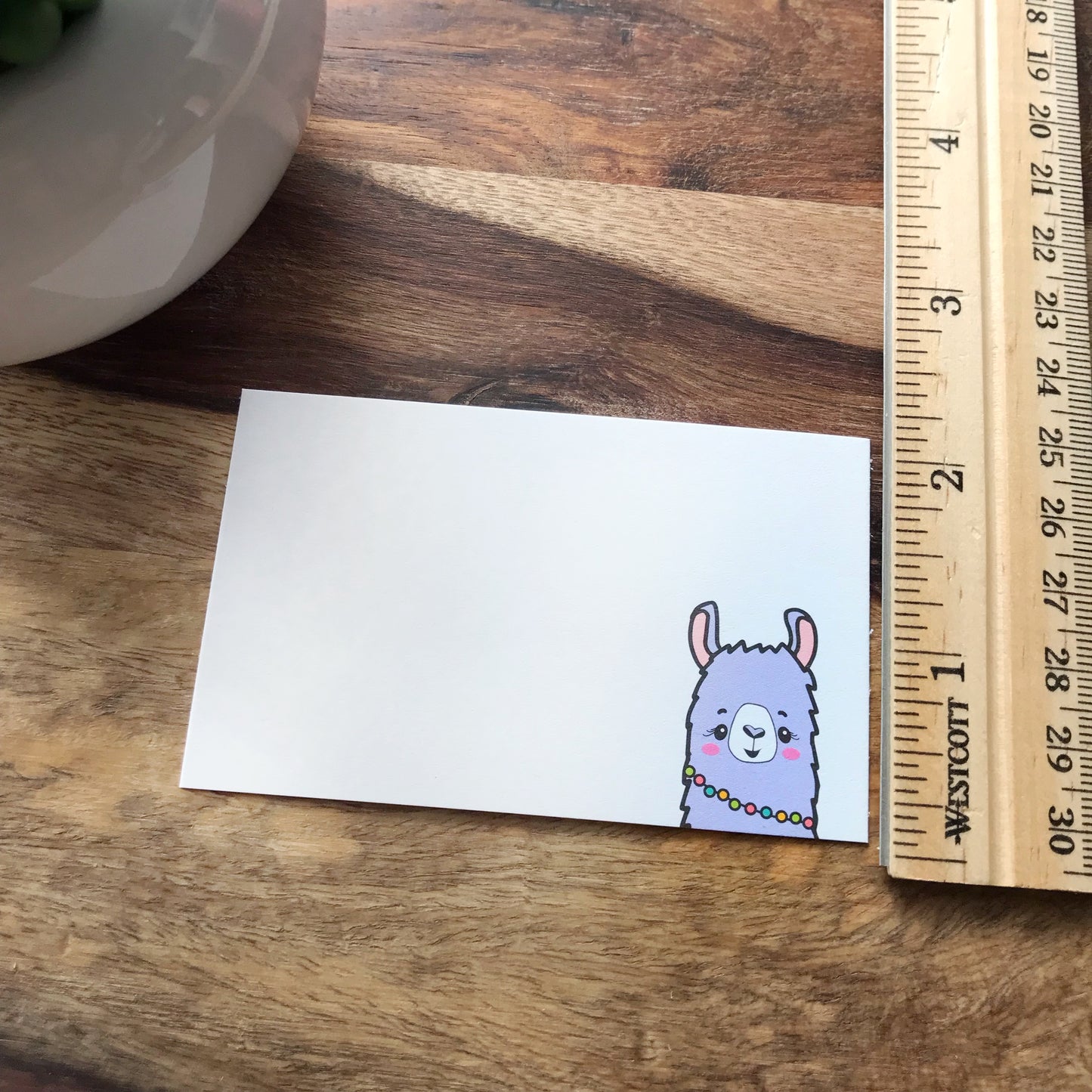 NEW! Mini Notecard Set of 60 - Llama Flat Cards - Lunch Notes - Mini Cards - Enclosure cards - Kiss and Punch