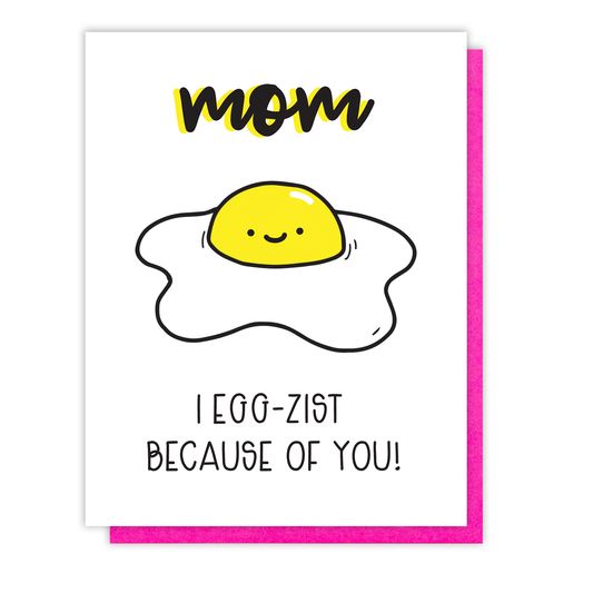 Egg Mom Pun Mother's Day Letterpress Card | kiss and punch