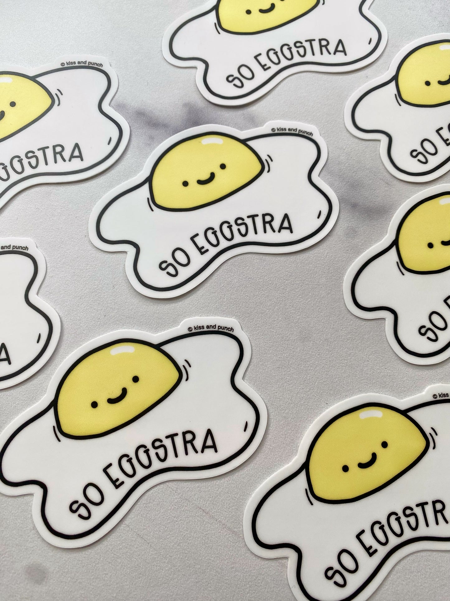 3 Inch Punny So Eggstra Fried Egg Diecut Vinyl Sticker