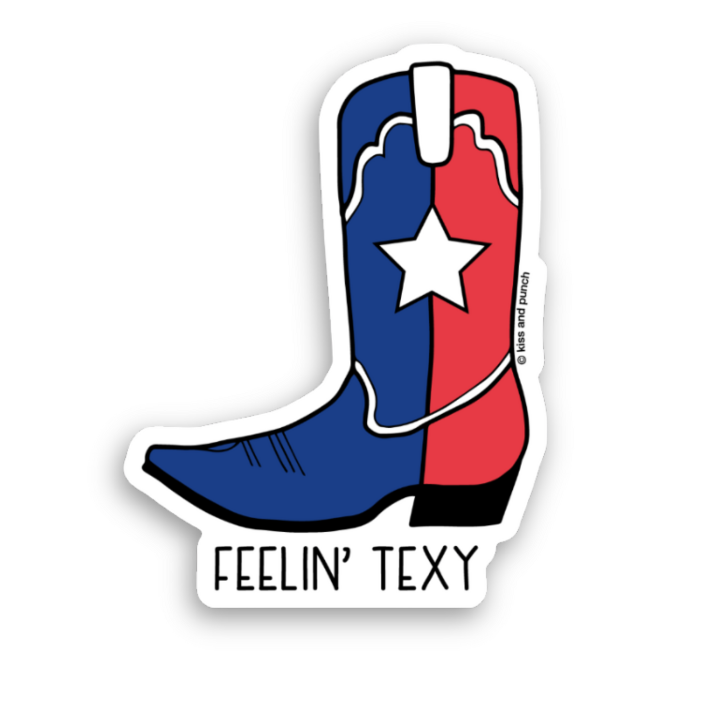 Funny Feelin' Texy Texas Cowboy Boot 3 Inch Diecut Vinyl Sticker