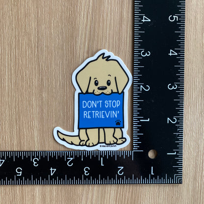 NEW! 3 Inch Punny Golden Retriever Matte Vinyl Sticker