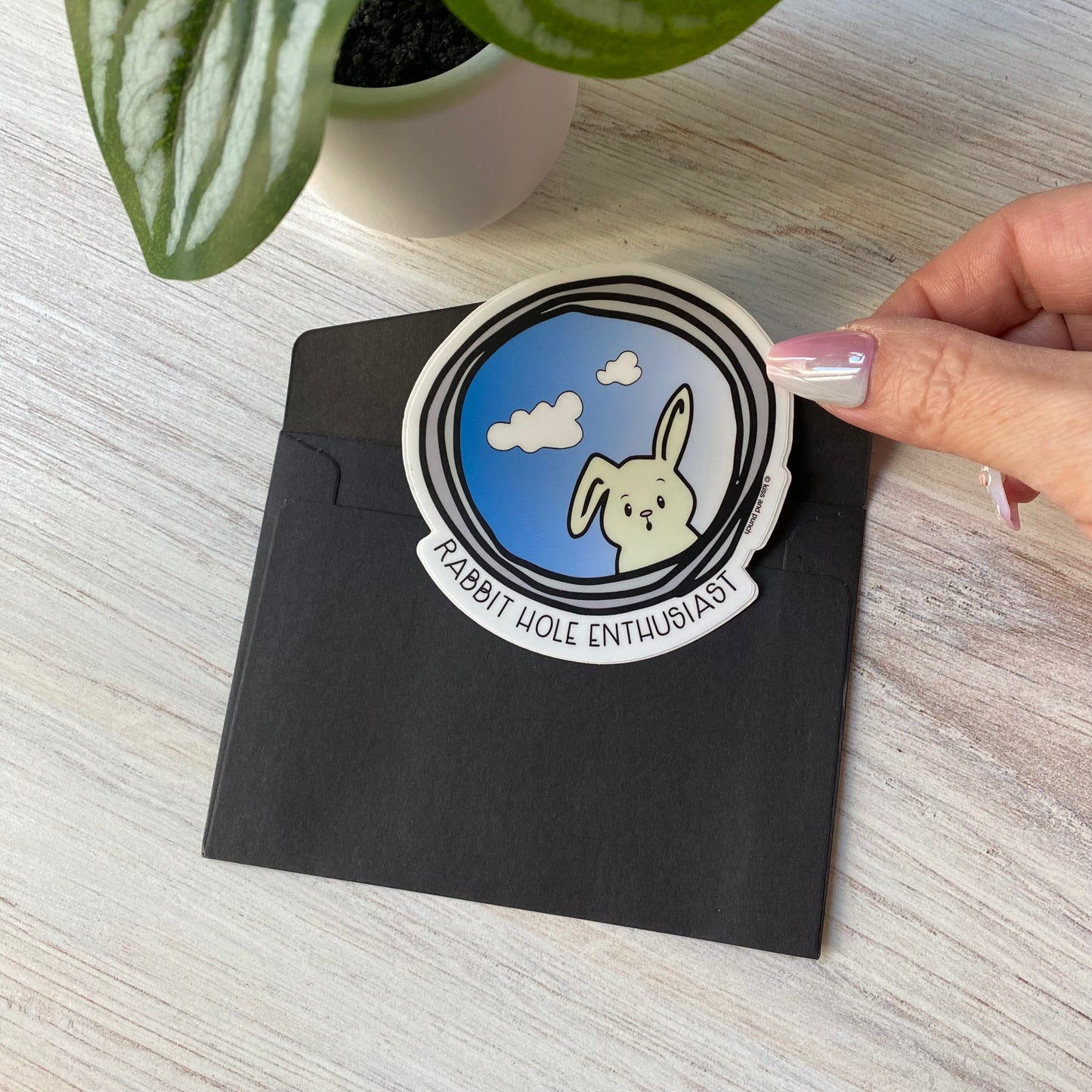 3 Inch Rabbit Hole Enthusiast Diecut Vinyl Sticker | kiss and punch