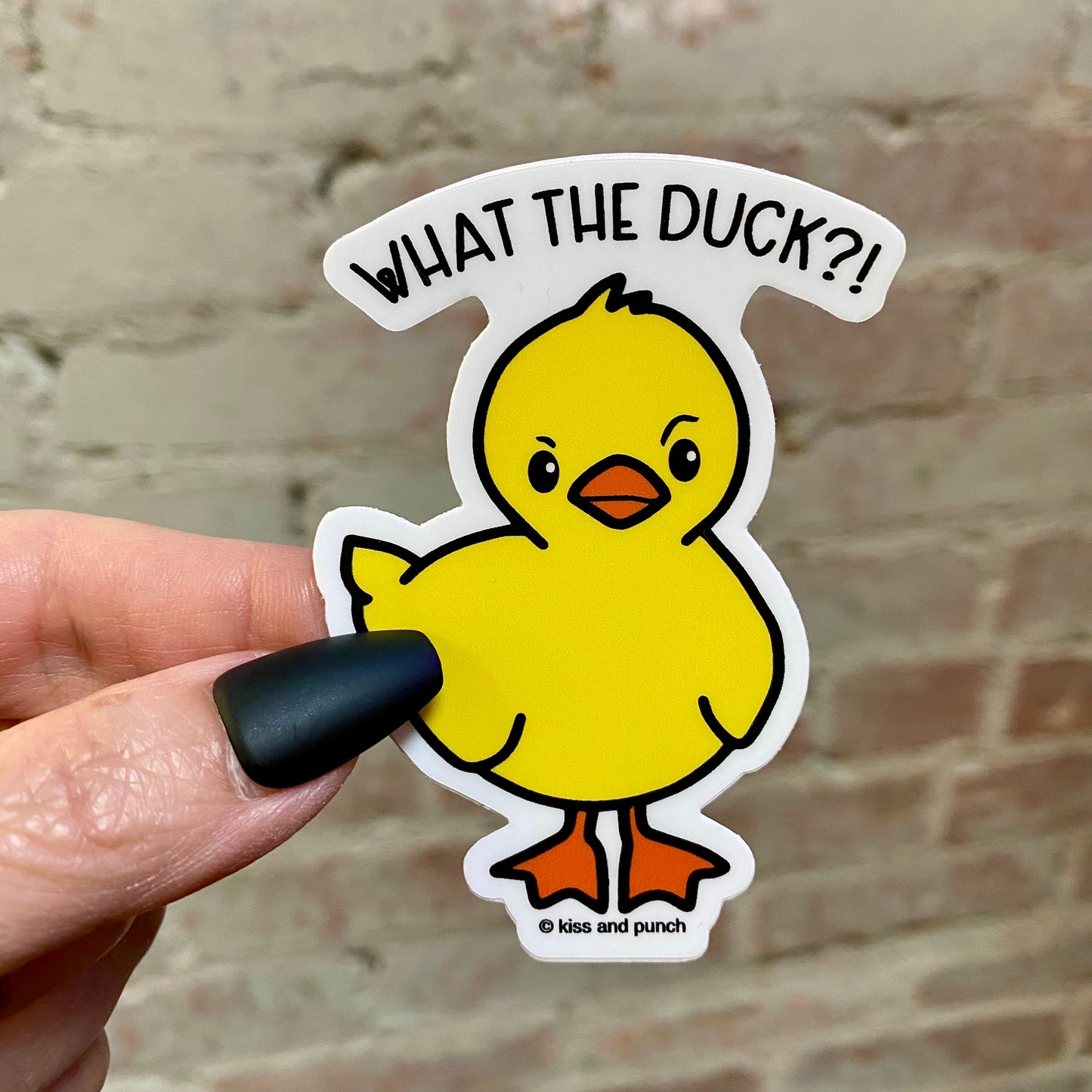 Funny What the Duck 3 Inch Diecut Vinyl Sticker