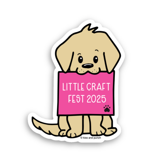 Cute Exclusive Little Craft Fest Dog 3 Inch Diecut Vinyl Sticker
