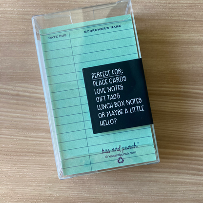 NEW! 60 Mint Green Library Minis™ - Flat Notecard Set - Junk Journal Fun - Love or Lunch Notes - Pocket Reminders - Enclosure Cards - Kiss and Punch
