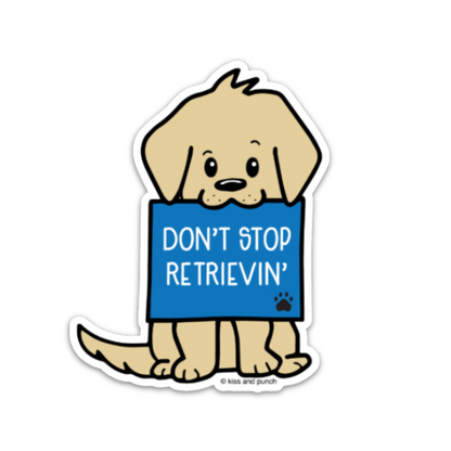 NEW! 3 Inch Punny Golden Retriever Matte Vinyl Sticker