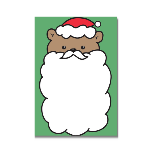 NEW! Mini Notecard Set of 60 - Santa Bear Flat Cards - Lunch Notes - Mini Cards - Enclosure cards