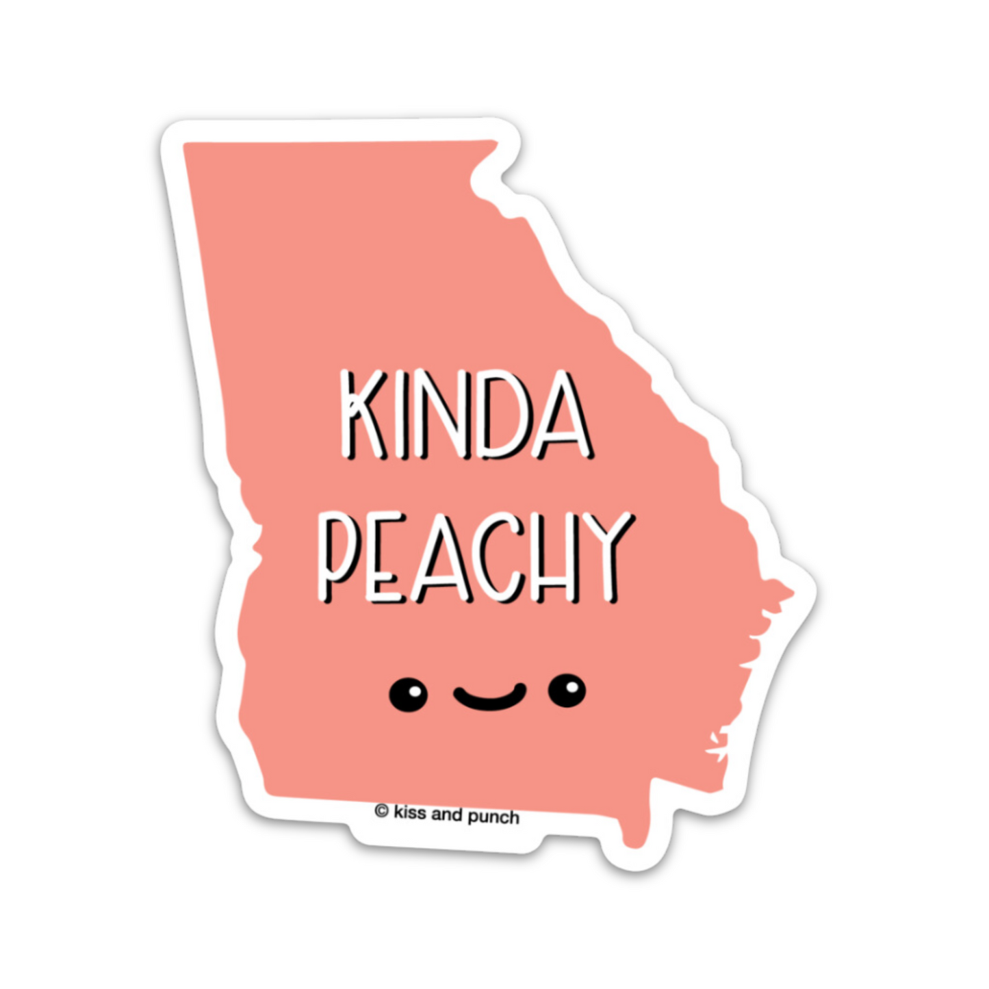 NEW! 3 Inch Silly State Georgia Kinda Peachy Matte Vinyl Sticker