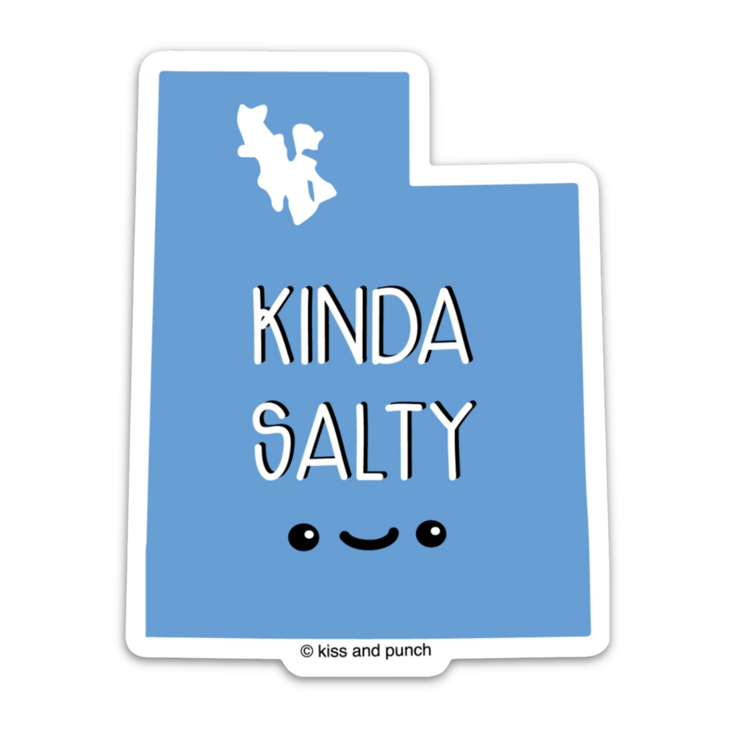 Funny 3 Inch Silly State Utah Kinda Salty Diecut Vinyl Sticker