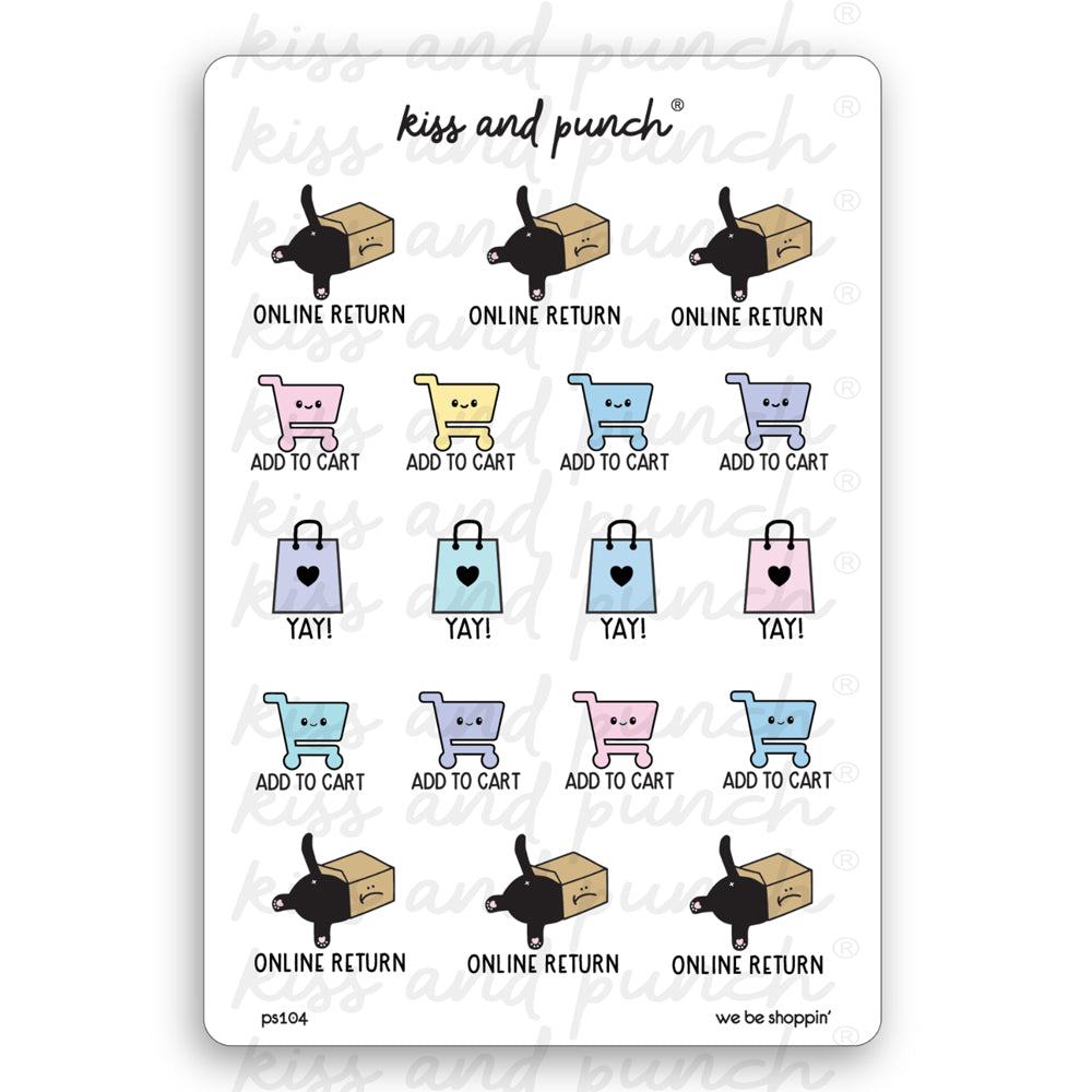NEW! Kawaii Aesthetic Shopping Planner Stickers - Online Returns & Shop Planning Sheet
