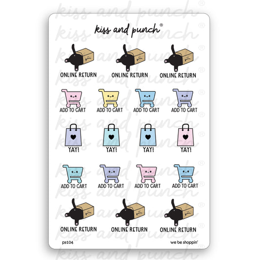 NEW! Kawaii Aesthetic Shopping Planner Stickers - Online Returns & Shop Planning Sheet