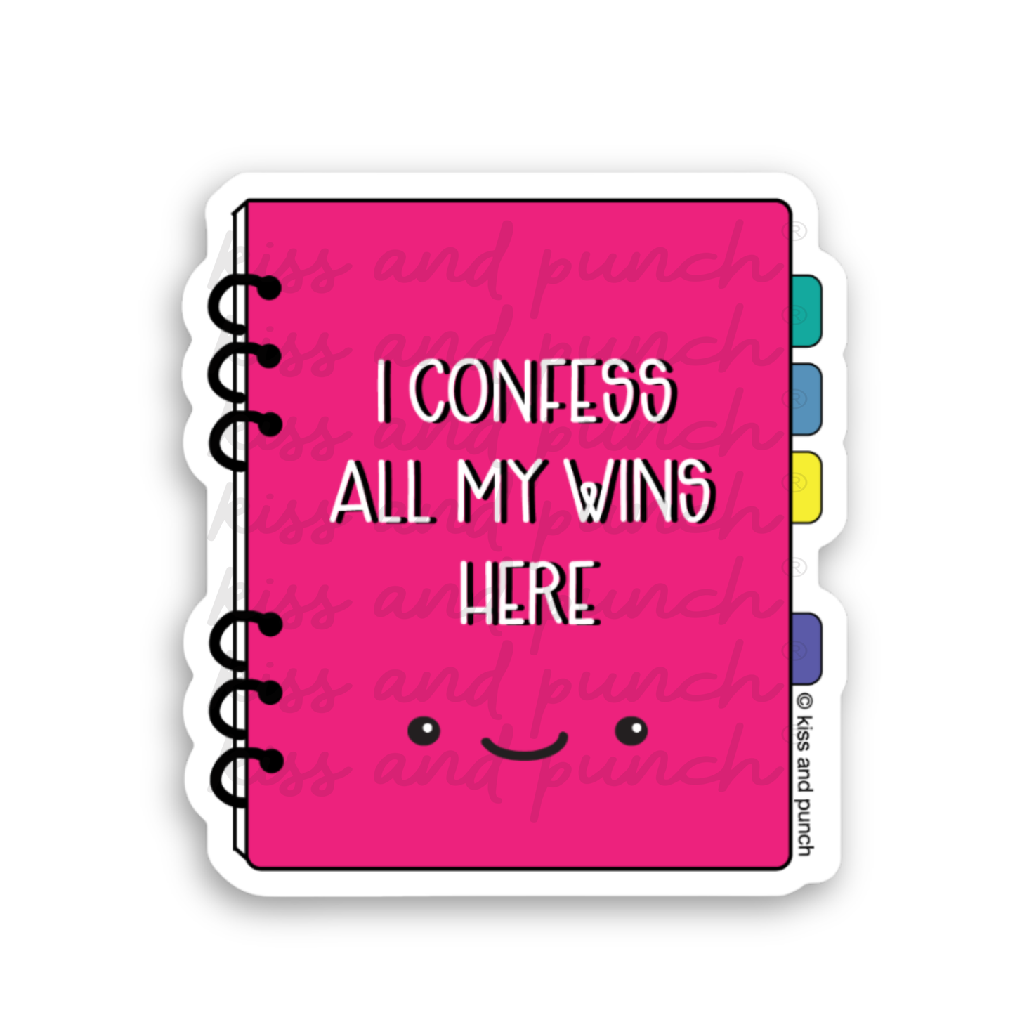NEW! Funny Confess All My Wins Journal Planner Diecut Vinyl Sticker   