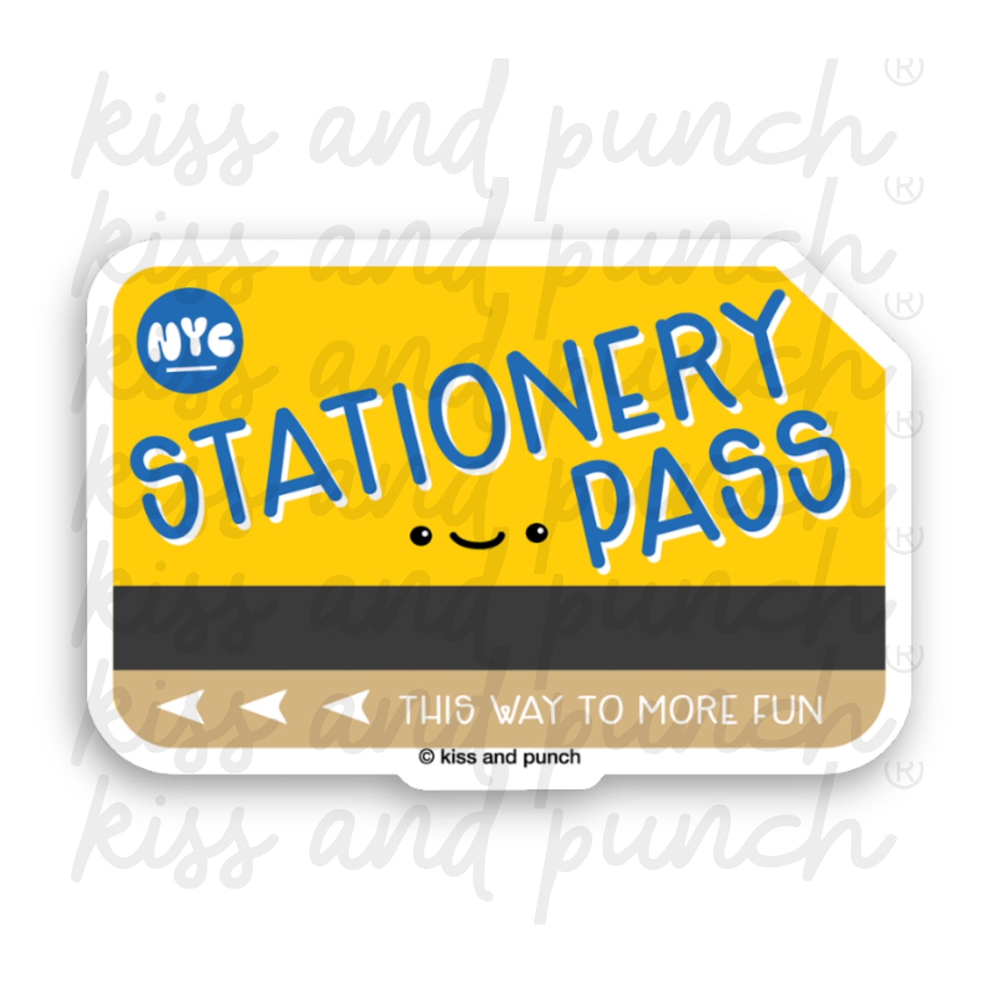 NEW! Cute NYC Stationery Pass Metro Card Diecut Vinyl Sticker - Journal or Planner Water Bottle Laptop