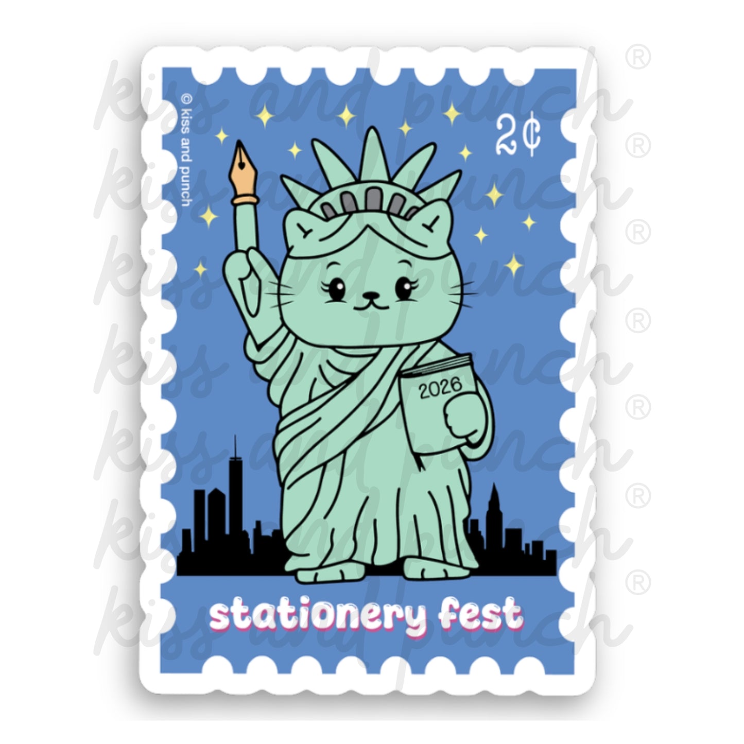 2026 Stationery Fest New York Exclusive Diecut Deco Vinyl Sticker | kiss and punch