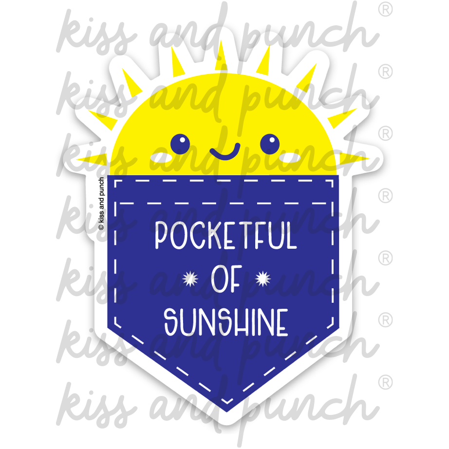 3 Inch Cute Pocketful of Sunshine Matte Vinyl Sticker