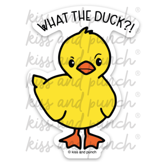 Funny What the Duck 3 Inch Diecut Vinyl Sticker
