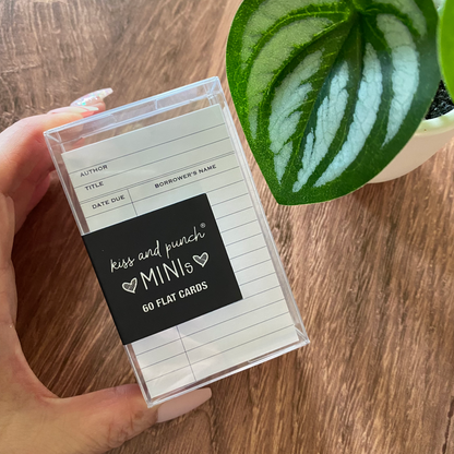 60 White Library Minis™ - Flat Notecard Set - Junk Journal Fun - Love or Lunch Notes - Pocket Reminders - Enclosure Cards