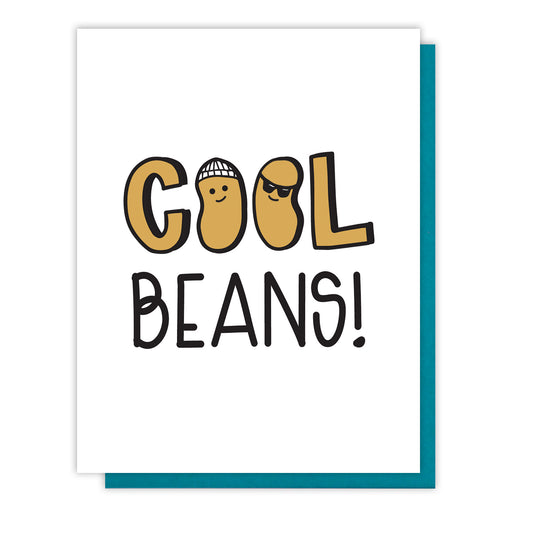 Funny Cool Beans | Congratulations Letterpress Card | kiss and punch