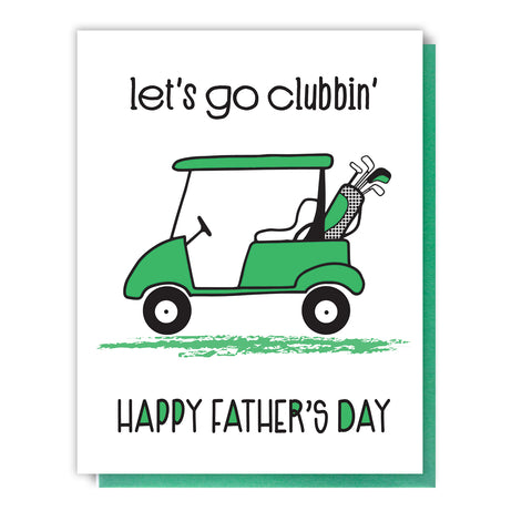 NEW! Golf Cart Dad | Happy Father's Day Letterpress Card | kiss and punch - Kiss and Punch