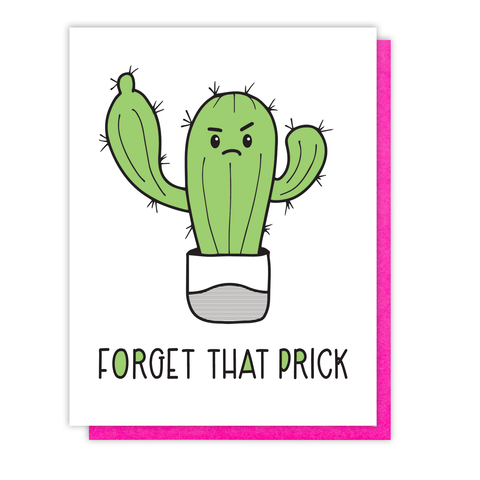 Forget That Prick Breakup Divorce Letterpress Card | kiss and punch