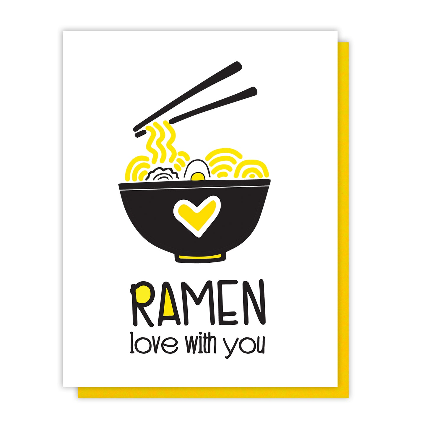 Funny Love Letterpress Card | Ramen Love With You | Foodie Pun | Valentine's | kiss and punch - Kiss and Punch