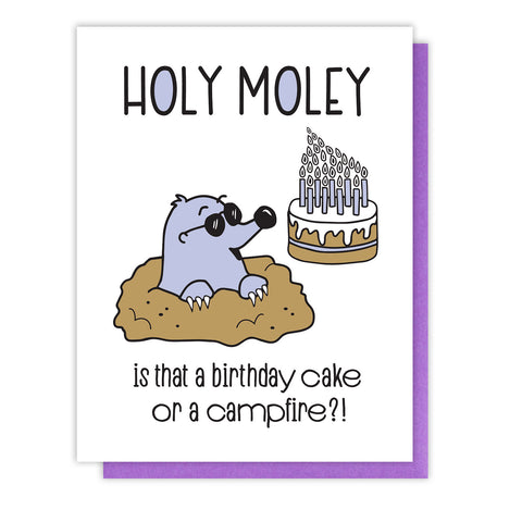 Funny Letterpress Birthday Card | Holy Moley Lots of Candles | kiss and punch - Kiss and Punch