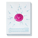 Funny Baby Expecting or Baby Shower Letterpress Card | Sperm Egg | Gooooal | kiss and punch - Kiss and Punch