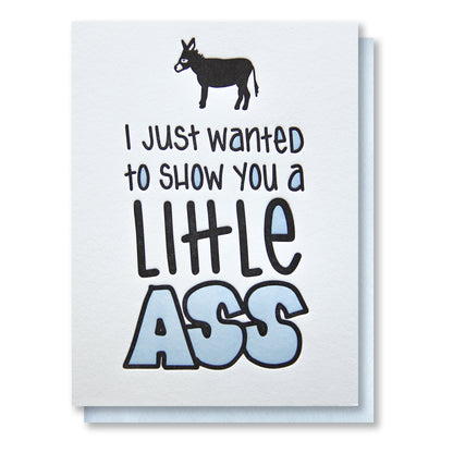 Funny Handlettered and Illustrated Letterpress Love Card | Little Donkey | kiss and punch - Kiss and Punch