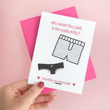 Funny Love Letterpress Card | Pants in Relationship | Panties Boxers | Valentine's | kiss and punch - Kiss and Punch