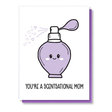 NEW! Punny Perfume Mother's Day Letterpress Card | Spray Bottle | kiss and punch - Kiss and Punch