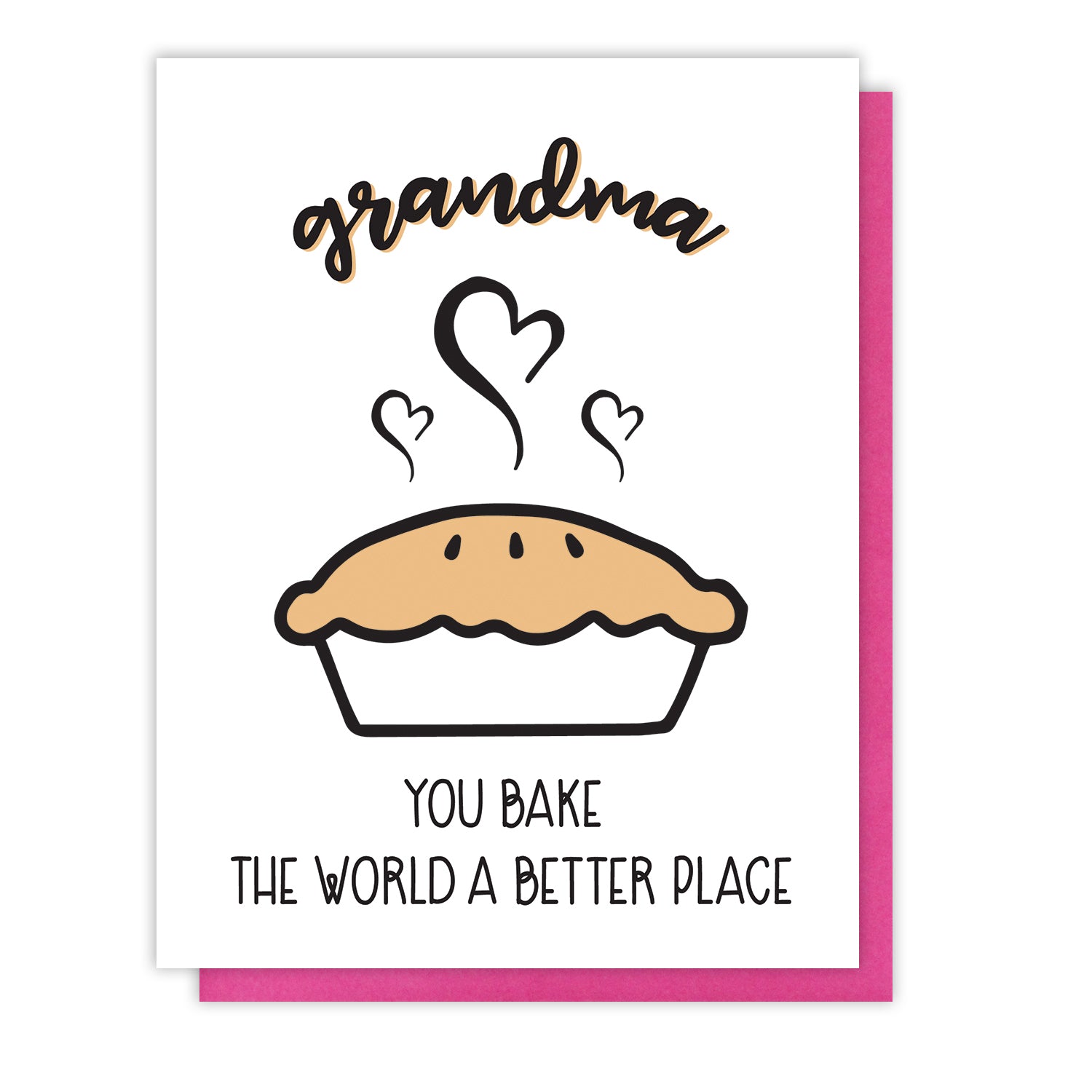 Grandma Letterpress Card | Pie Pun | Bake the World | Birthday Mother's Day | kiss and punch - Kiss and Punch